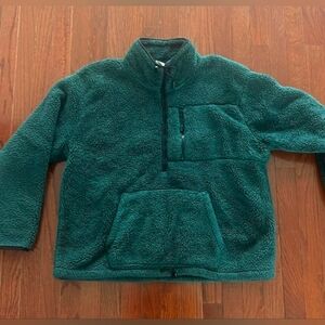 NWOT PINK by Victoria Secret Cozy Green Sherpa Fleece Half Zip Pullover